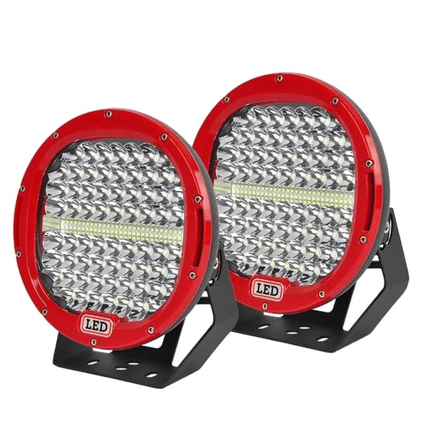 9" LED Arbetslampa, 150W Effekt, Vattentät IP68,2 stycken röd och tråd