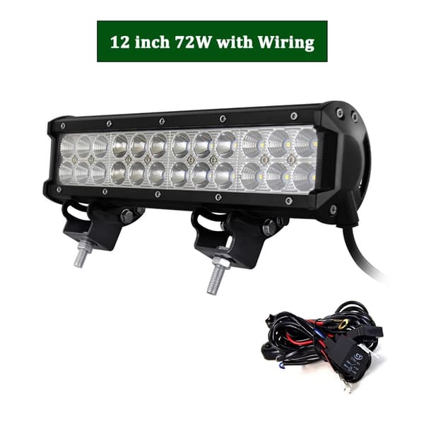 LED Offroad Lygtebar, 72W Effekt, Vandtæt Design,72w med ledning