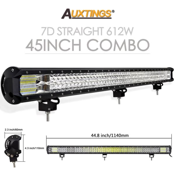 LED Lysbar, 396W til 612W Effekt, IP67 Vandtæt Vurdering,45 tommer uden ledninger