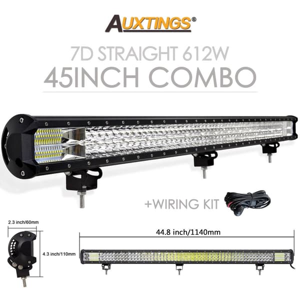 LED Lysbar, 396W til 612W Effekt, IP67 Vandtæt Vurdering,45 tommer uden ledninger