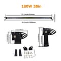 Miniatyrbillede 2 af 2: Super Single Row LED Lygtebar, 120W & 180W Muligheder, Vandtæt IP67,26 tommer 120W med ledning