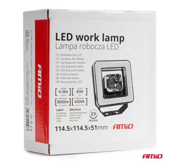 Arbeidslys 45W 6500K 8000lm 9-36V