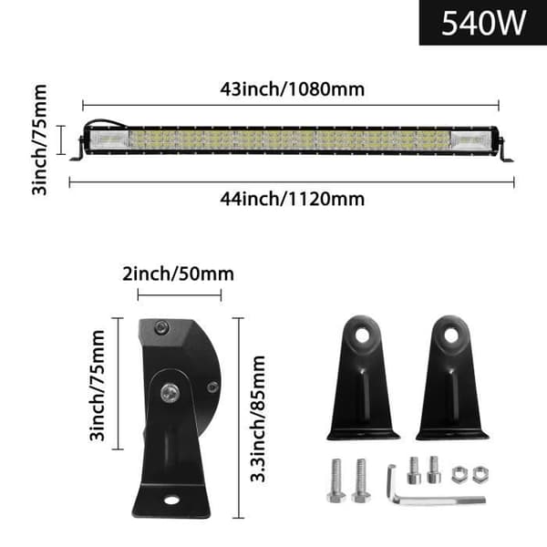 XMTECH 108 cm 540W Arbetslampa Kombinations LED Bar Offroad 10-30V