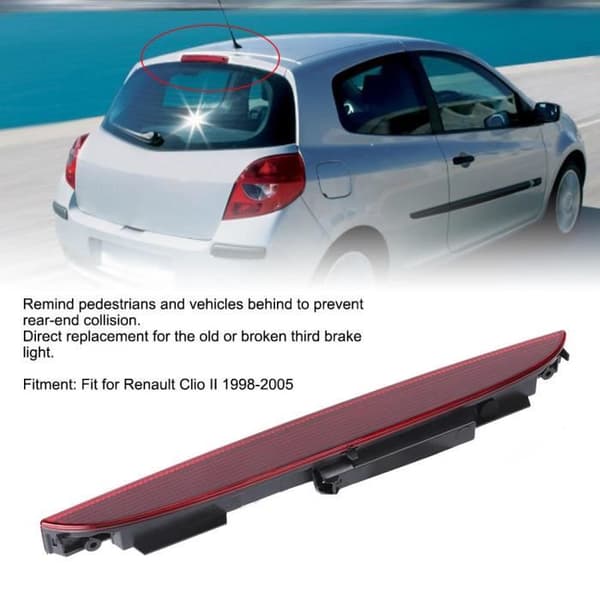 ESTINK Hög monterad bromslampa Tredje bromsljus Uplifted Stopplampa 7700410753 Röd färg Lämplig för Renault Clio II