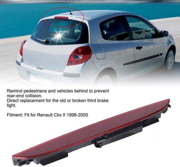 3e bromsljus på hög nivå 7700410753 röd Montering av hög nivå bromsljus för Clio II 1998-2005