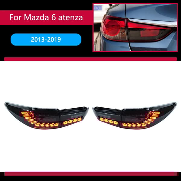 Baglygter til Mazda 6 Atenza, Klar LED-belysning, Holdbart PP-materiale,Sort