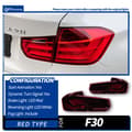 Miniatyrbillede 2 af 2: BMW F30 F35 LED baglygtesamling, dynamiske blinklys, startanimation,RØD