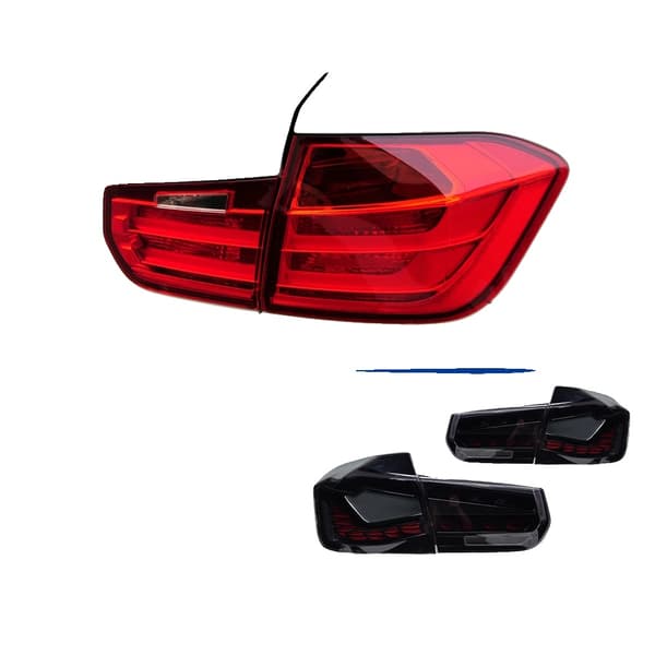 BMW F30 F35 LED baglygtesamling, dynamiske blinklys, startanimation,Rød-Sort