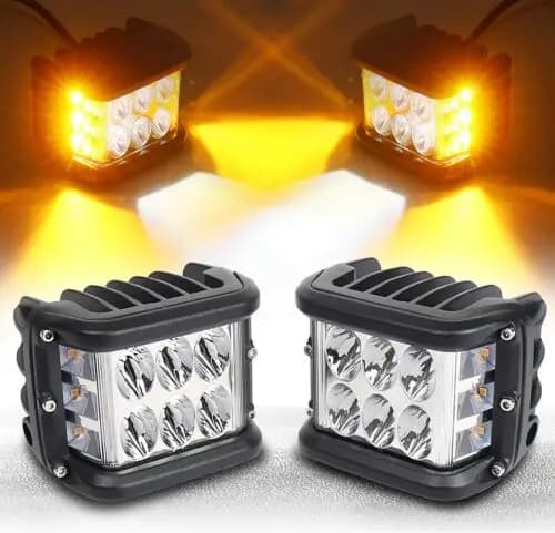 LED Työvalo, 60W Teho, IP67 Vesitiivis,2 kpl Amber White