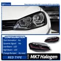 Miniatyrbillede 2 af 2: VW Golf 7 LED-forlygter, Dynamisk Signal, Startanimation,Gti Rød Alle LED, Venstrehåndsdrev