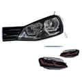Miniatyrbillede 1 af 2: VW Golf 7 LED-forlygter, Dynamisk Signal, Startanimation,Gti Rød Alle LED, Venstrehåndsdrev
