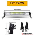 Miniatyrbild 2 av 2: LED-ljusramp, 270W/405W/540W/675W alternativ, vattentät IP67,270W utan ledningar