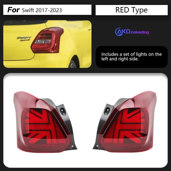 Bakljus för Suzuki Swift, LED-belysning, dynamiska blinkers,Red One Set