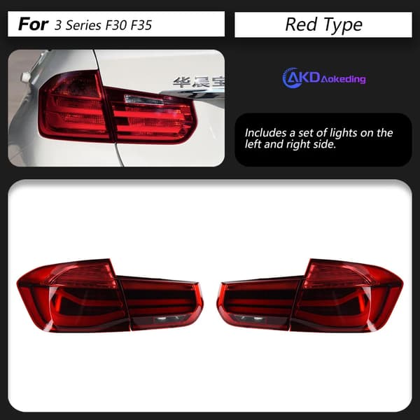 BMW F30 F35 Bakljusmontering, Röd LED-belysning, Dynamisk blinkerslampa,Röd