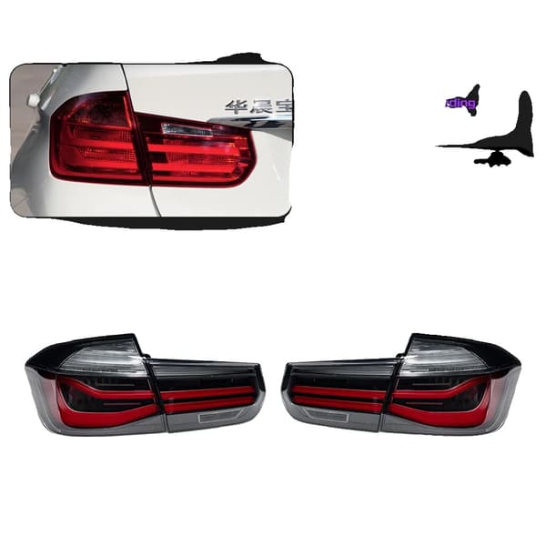 BMW F30 F35 Bakljusmontering, Röd LED-belysning, Dynamisk blinkerslampa,Röd-svart