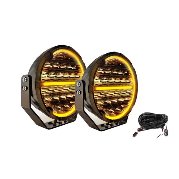 LED Arbejdslampe, 90.000 Lumen Lysstyrke, Kombineret Strålevinkel,2PC 9 tommer med ledning