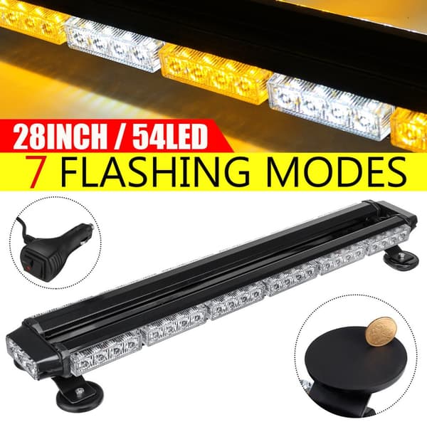 28" LED-salamavalo, 54 korkean intensiivisyyden LEDiä, 7 vilkkumallia, vedenkestävä muotoilu