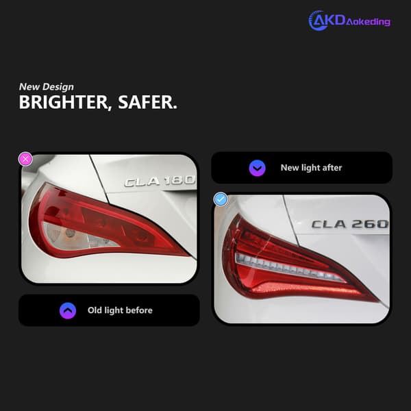 AKD Takavalot Mercedes-Benz CLA200:lle, LED-teknologia, Helppo asennus,Alkuperäinen LED