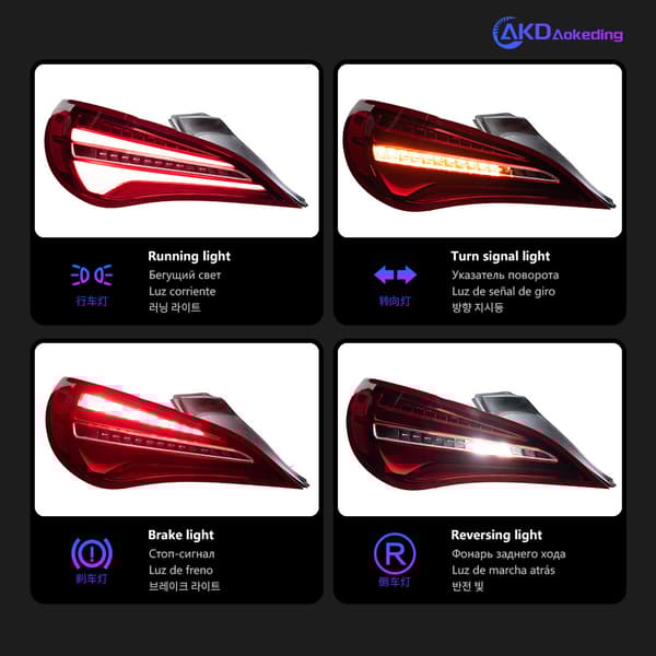 AKD Takavalot Mercedes-Benz CLA200:lle, LED-teknologia, Helppo asennus,Alkuperäinen LED