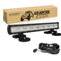 Miniatyrbillede 1 af 2: Off Road LED Lysbar, 6000K Farvetemperatur, IP67 Vandtæt Rating,23in beslagtråd
