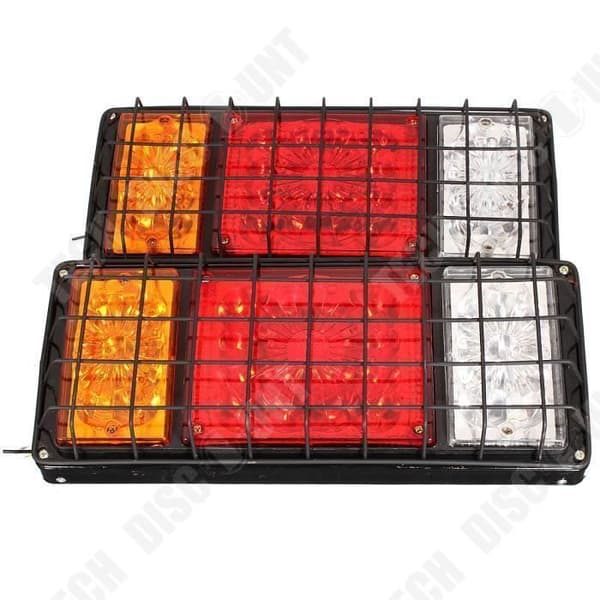 TD® Set med 2 x LED-bakljus med järnnätsskydd / stoppindikator Bilsläp lastbil 12v /24v