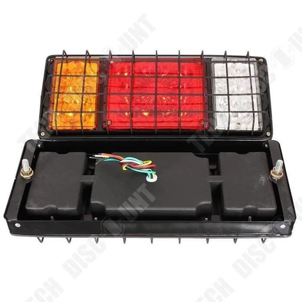 TD® Set med 2 x LED-bakljus med järnnätsskydd / stoppindikator Bilsläp lastbil 12v /24v