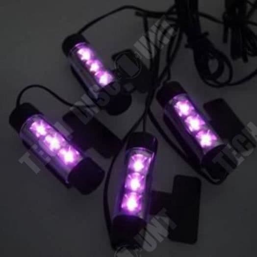 TD® dekorativt tillbehör/ biltillbehörslampa 4 x 12 V 3 LED dekorativ bilinteriör