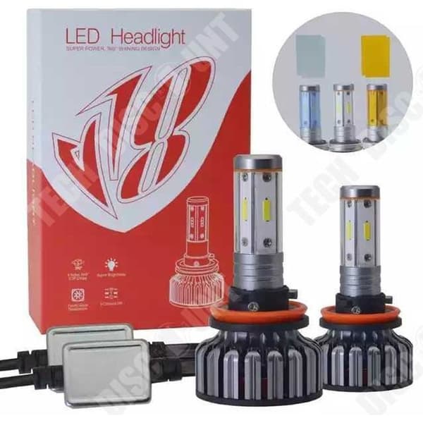 TD® LED bilstrålkastare 9005 halvljus bil modifierad trefärgad LED-strålkastare Biltillbehör