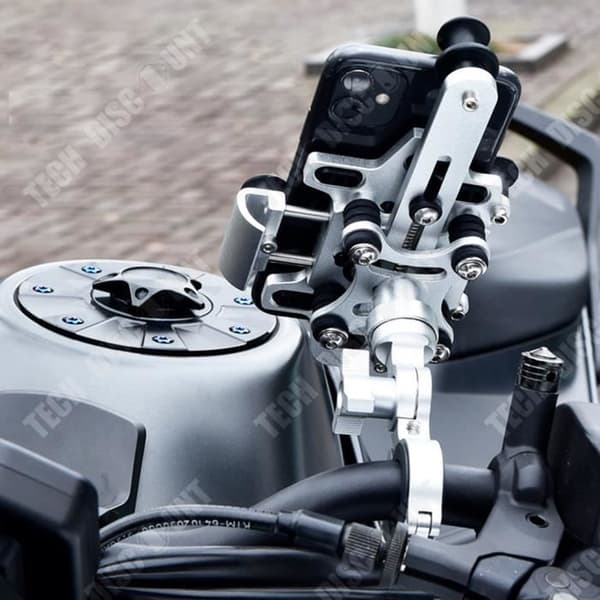 TD® Motorcykel Mobiltelefonhållare Aluminiumlegering Silikon blockerar inte kameran