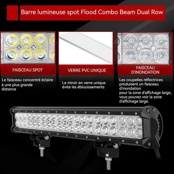 INN® Lights 48 LED-dimljus och långdistans arbetsljus vattentät projektor IP68 Spot Flood Car 4x4 &amp; SUV 9-32V 144W F