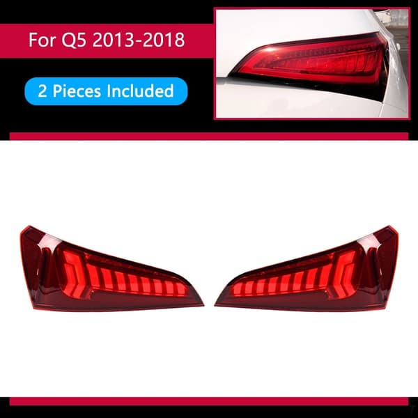 Audi Q5 LED Baglygter, Dynamisk Signal, Holdbart PPD Materiale,For 2013-2018