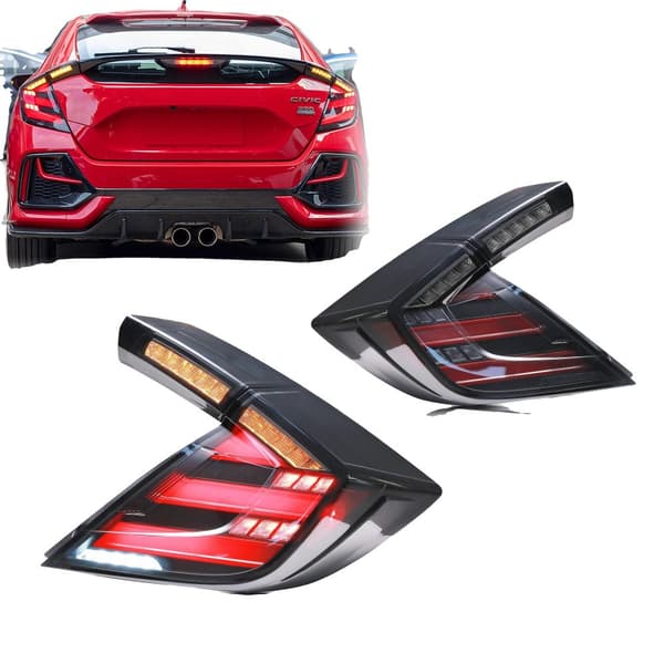 LED Baglygter, Kompatible med Honda Civic Type-R 2016-2021, Dynamisk Blinklys, Vandtæt Design