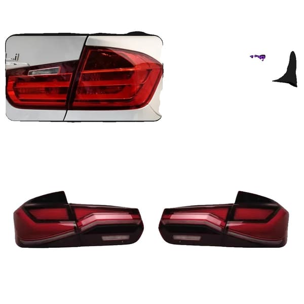 BMW F30 LED Baglygter, Sort & Rød Design, Nem Installation,2013-2015 Rød