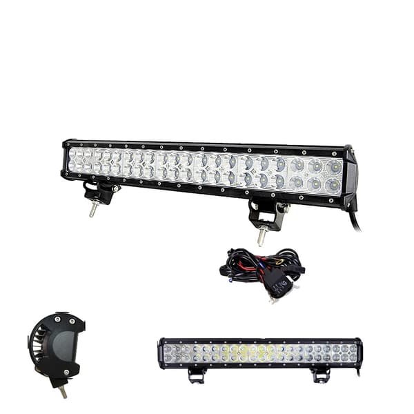 LED-ljusramp, dubbelradig design, 6000K färgtemperatur,20in 126w ledningar