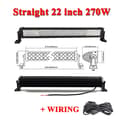Miniatyrbild 2 av 2: LED Ljuslist, 270W till 675W Effekt, Tredubbel Rad Design,22 tum med kablage