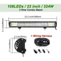 Miniatyrbild 2 av 2: LED Work Light Bar, Combo Beam Design, Hållbar konstruktion,7D 23in med tråd