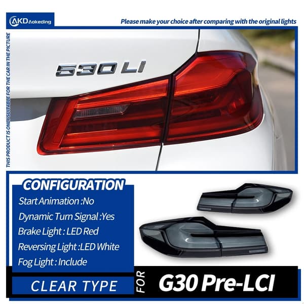 BMW G30 LED Bakljus, Dynamisk Signal, Full LED,Dynamisk Signal-a, 4PCS