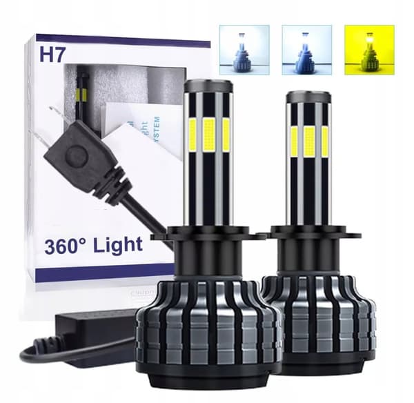 H7 LED-pærer til biler, lastbiler, 2 stk. 58W Canbus 6500K, hvide