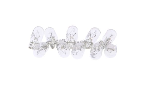 MAXGEAR-LAMPA W3W 12V/3W (HELT I GLAS) 10-DELARS SET