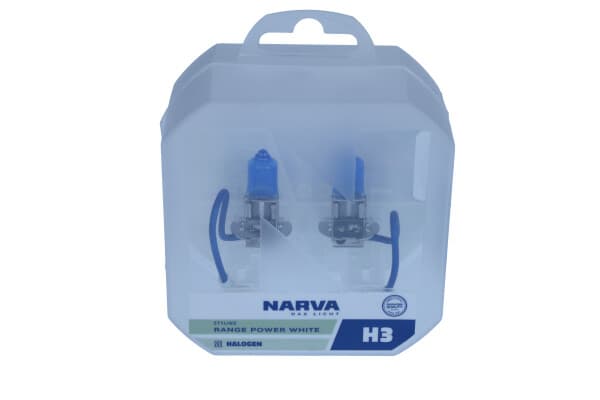 NARVA Glödlampa H3 12V/55W PK22S Xenon-set 2 st. RANGE POWER VIT (INGEN ECE)