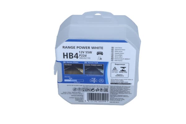NARVA PÆRE HB4 12V/55W XENON SÆT MED 2 RANGE POWER HVID (INGEN ECE)
