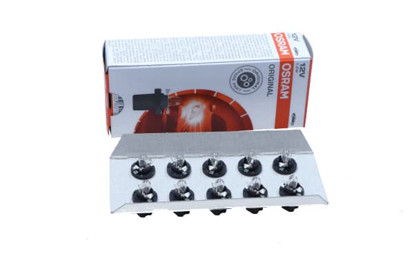 OSRAM BAX-LAMPA 12V/1,2W 8,5D SVART (MED PLASTBAS) 10 ST.