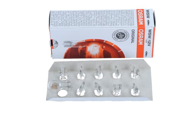OSRAM Glödlampa W5W 12V/5W W2.1X9.5D (helglas) original 12V 10 st.