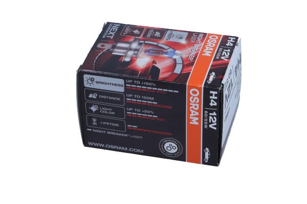 OSRAM Glödlampa H4 12V/60/55W P43T +150% Nattbrytare Laser