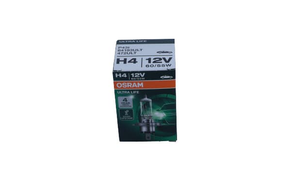 OSRAM H4-Glödlampa 12V/60/55W P43T ULTRA LIFE (4 års garanti)