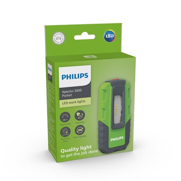 Værkstedslampe POCKET, Xperion, lyskilde SMD LED, lysstrøm 100/300 lm, effekt: 2 W, batterikapacitet: 1800 mAh, Li-Ion, IK08/IP20, USB type-C