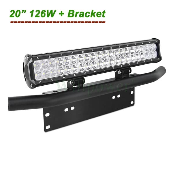 20 Tommer LED Lysbar, 126W Effektudgang, Kombineret Stråledesign,Bar Beslag