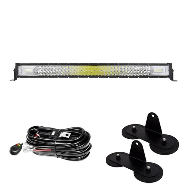 LED lysbjælke, 7D teknologi, magnetisk monteringsbeslag,32tommer 405w ledning