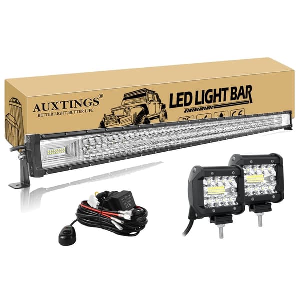 LED Ljuslist, Justerbar, Vattentålig Design,7D 50in 648W Tråd