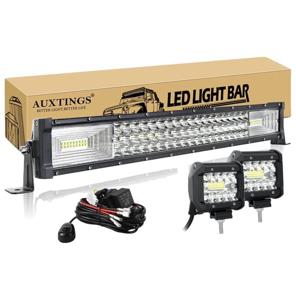 LED Lysbar, Justerbar, Vandtæt Design,7D 22in 270W Ledning